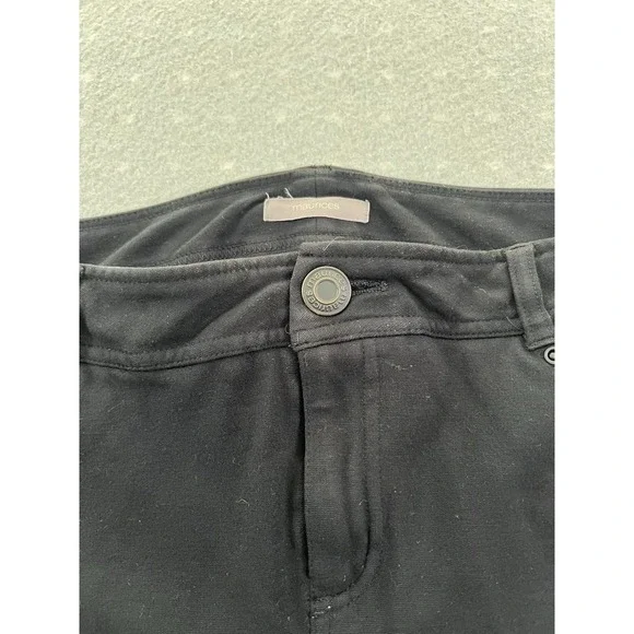 Maurices Womens Medium (30x24) Knit Ankle Stretch Zip Casual Dress Pants Black - Picture 2 of 7
